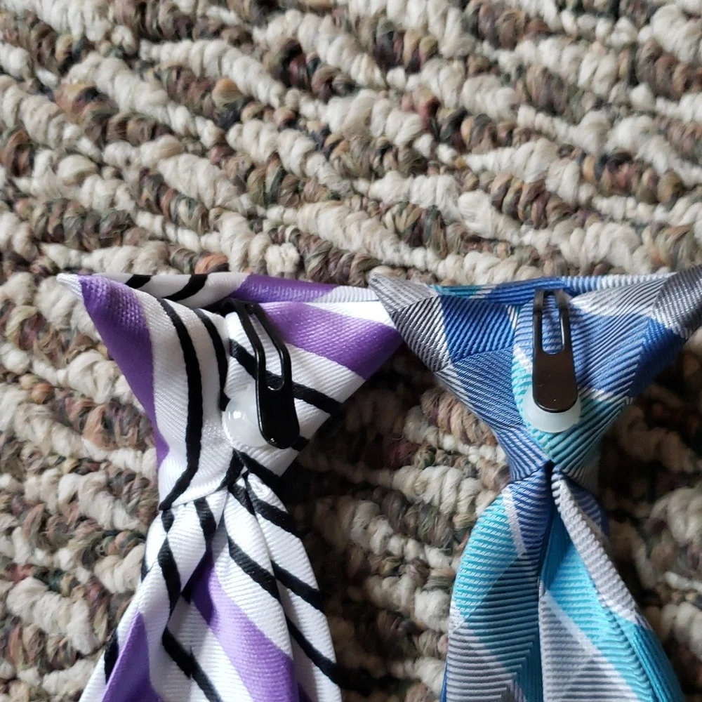 Two boys clip on ties